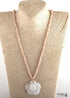 Boho Necklace, RH Crystal White Rose